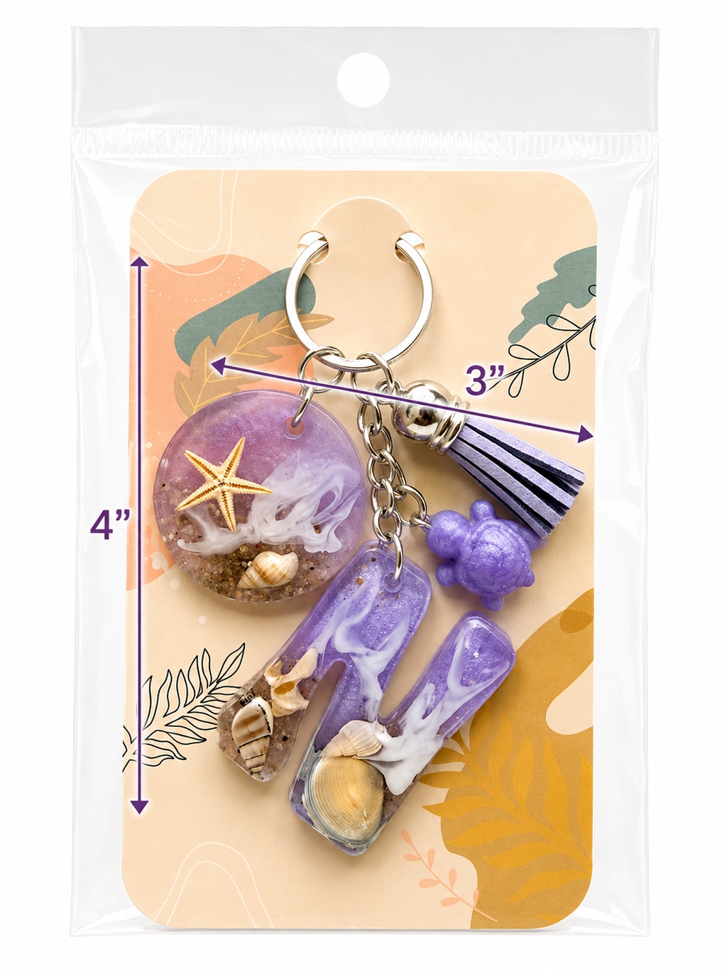 Lavender Beach Bag Charms / Keychains