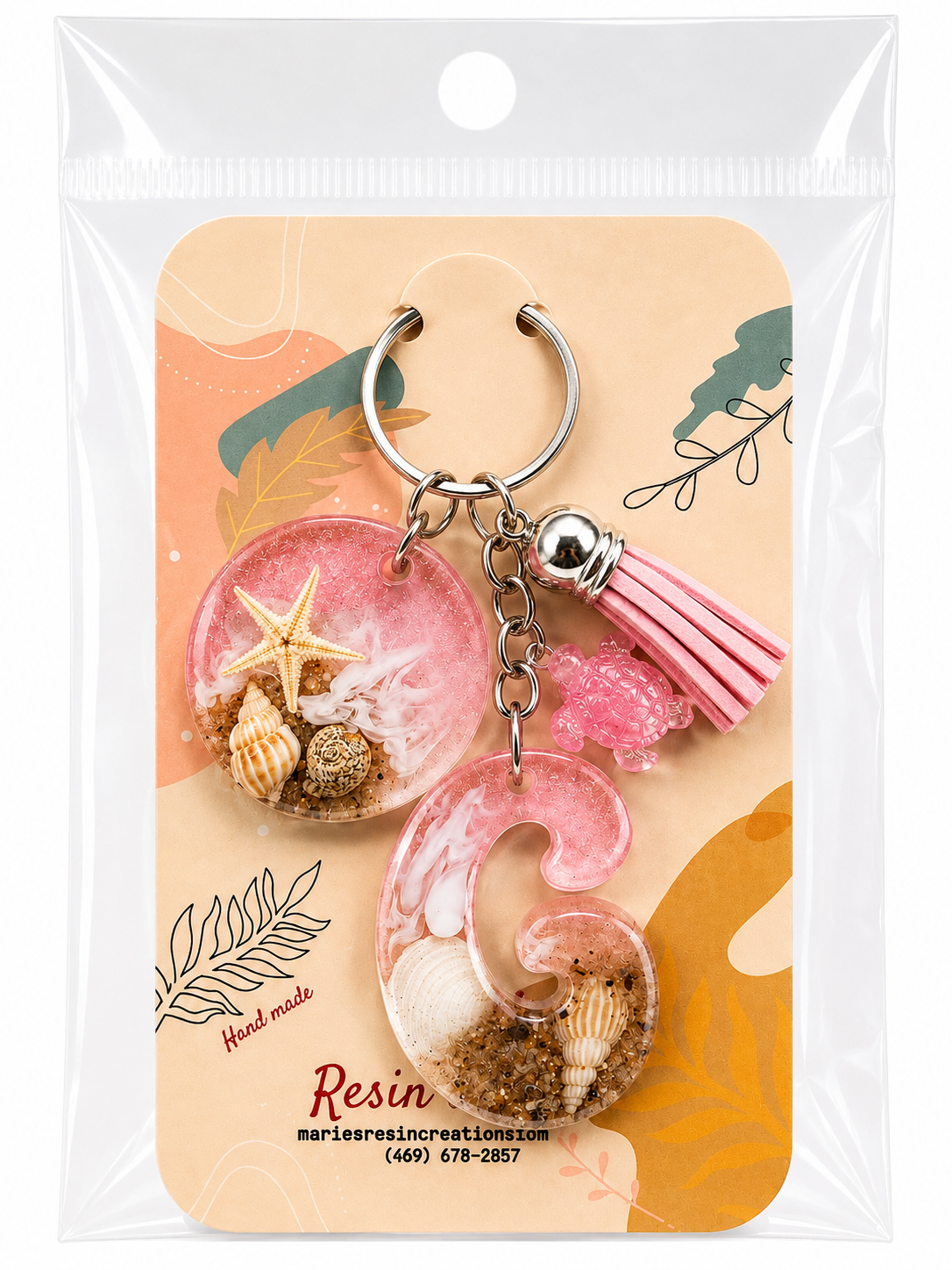 Baby Pink Beach Bag Charms / Keychains