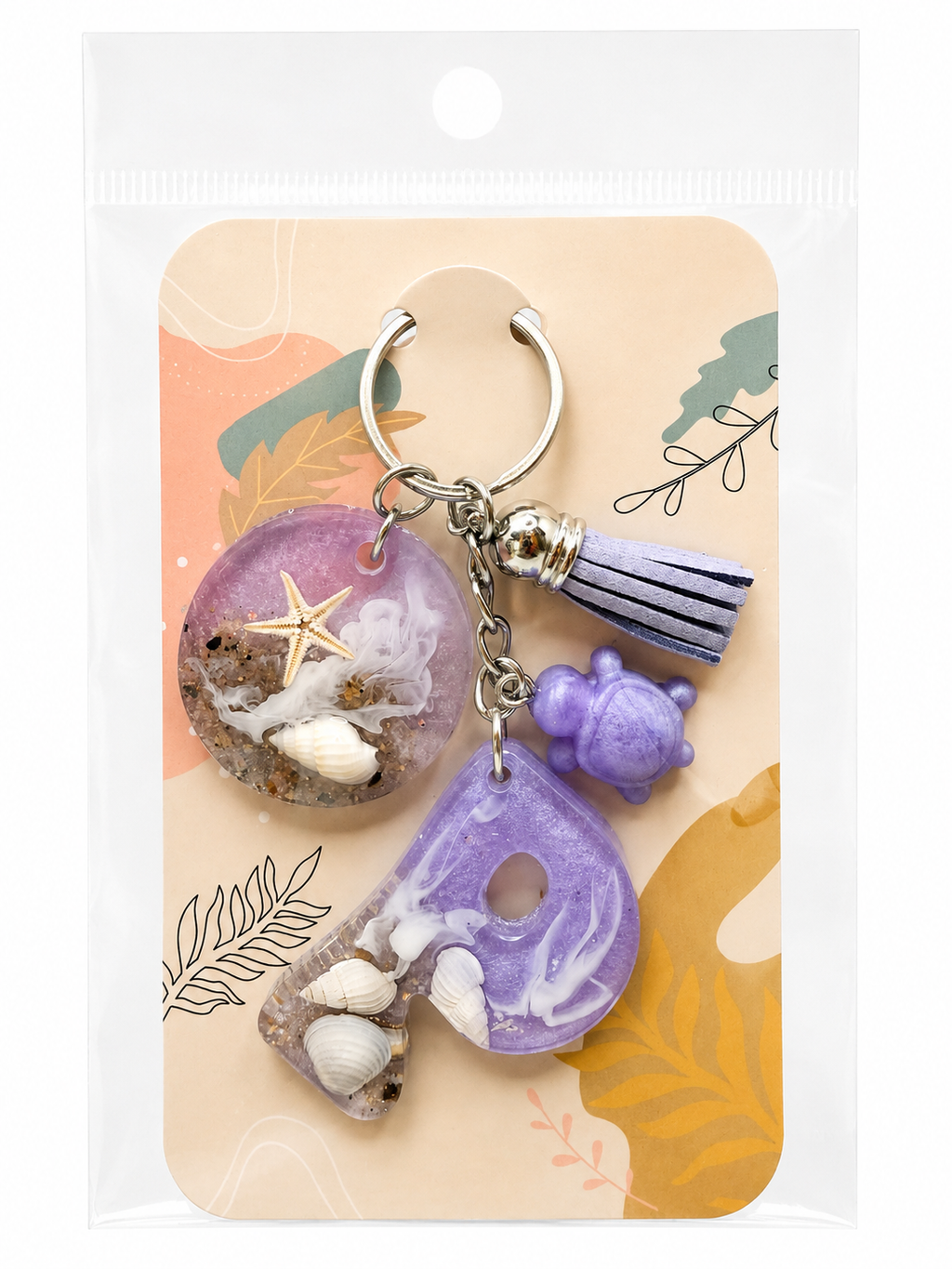 Lavender Beach Bag Charms / Keychains