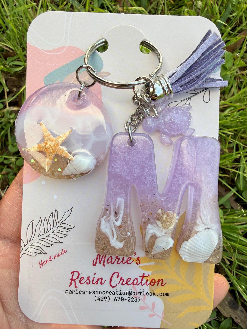 Custom made keychain beach theme