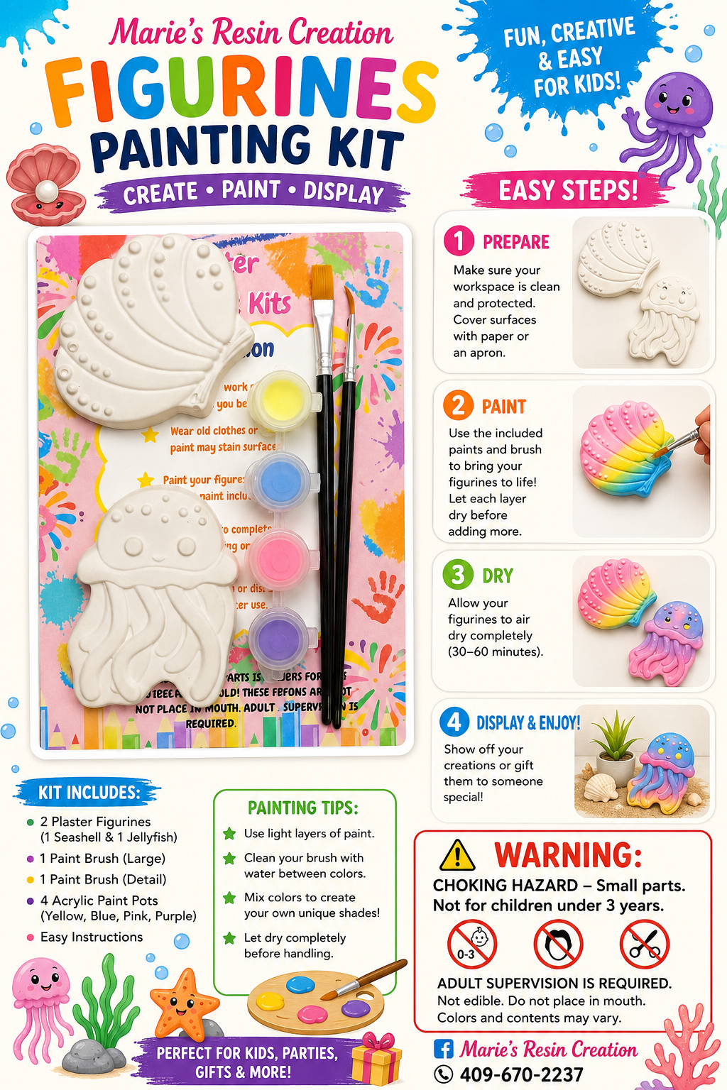 Sea Creatures Painting Kit