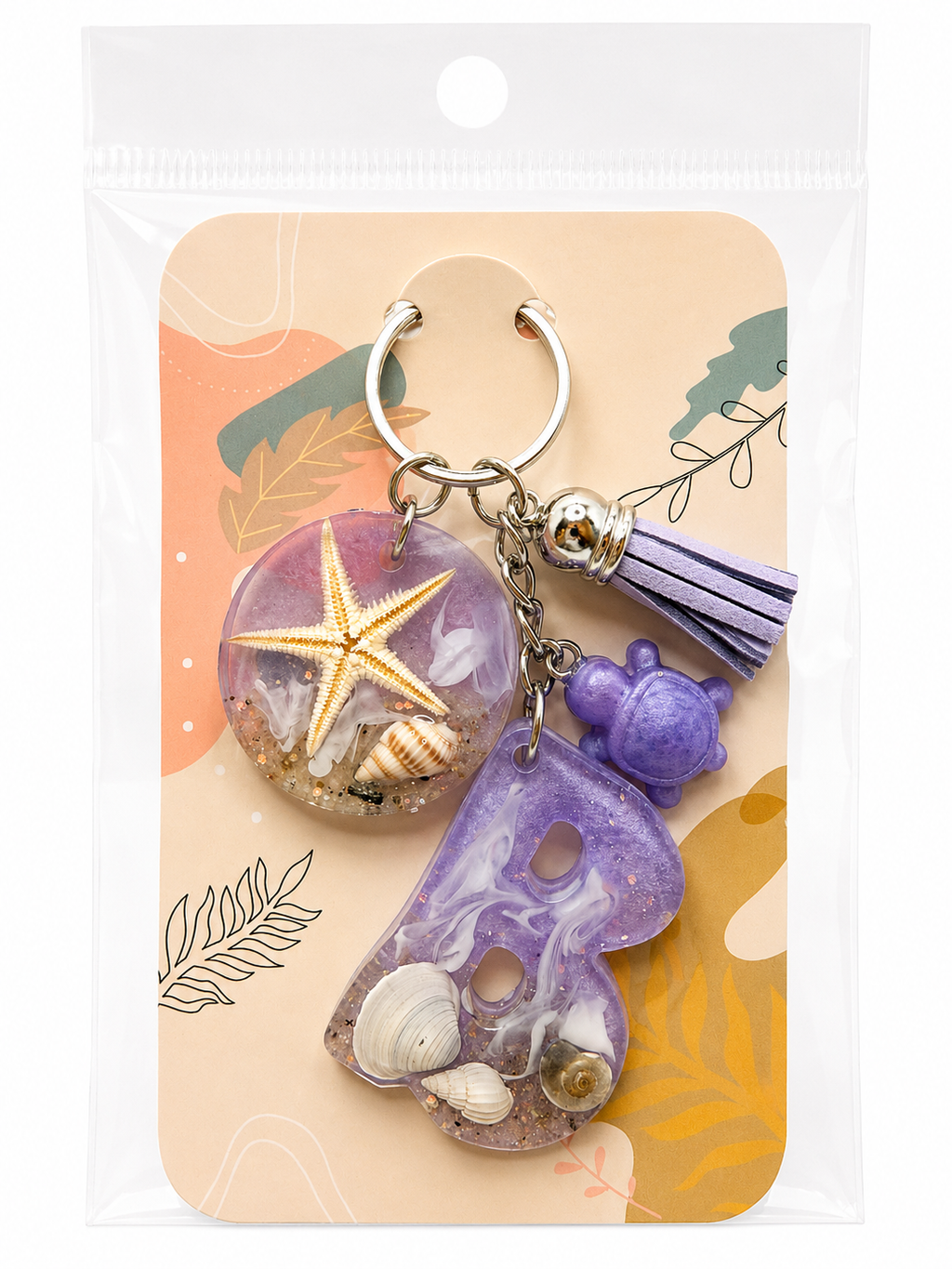 Lavender Beach Bag Charms / Keychains