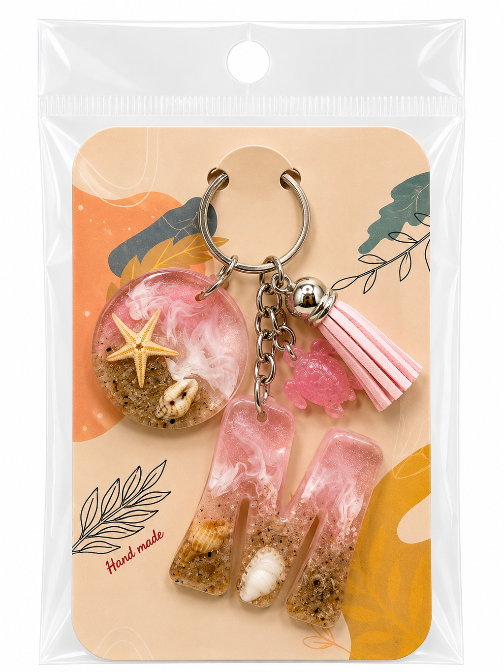 Baby Pink Beach Bag Charms / Keychains