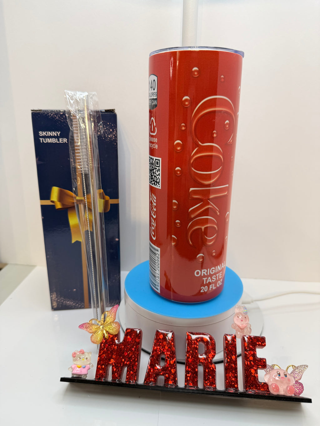 20oz Skinny Straight Tumbler Coca Cola Theme