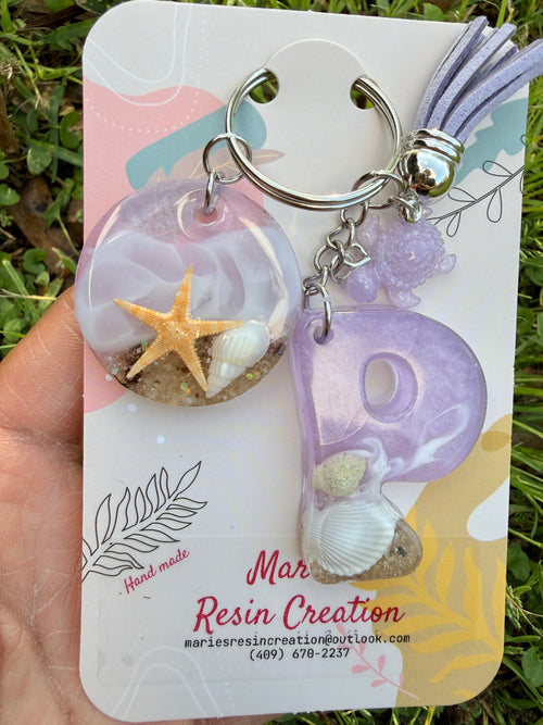 Custom made keychain beach theme