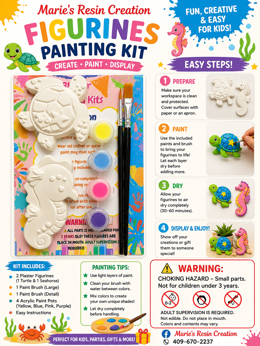 Sea Creatures Painting Kit