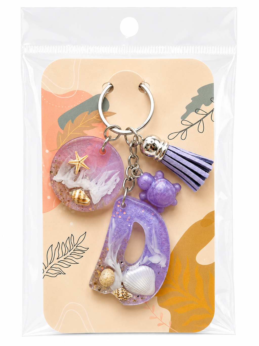 Lavender Beach Bag Charms / Keychains