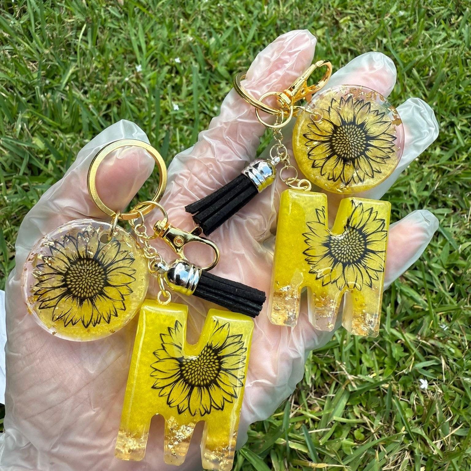 KeyChain Golden Yellow Sunflower theme