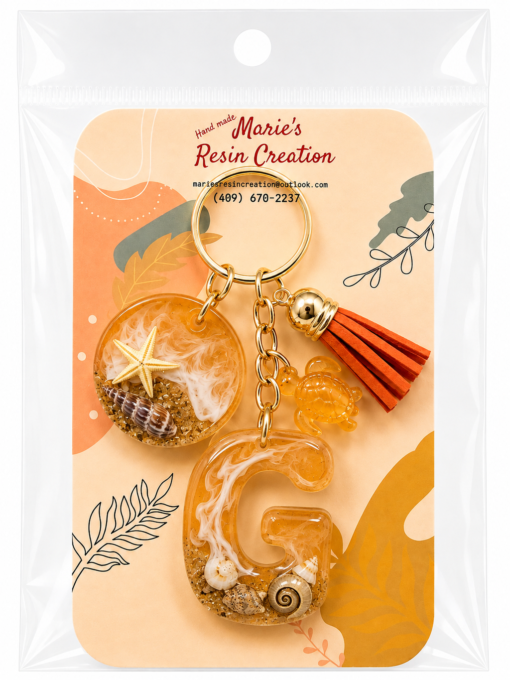 Beach Theme Lavender Bag Charm/Keychain