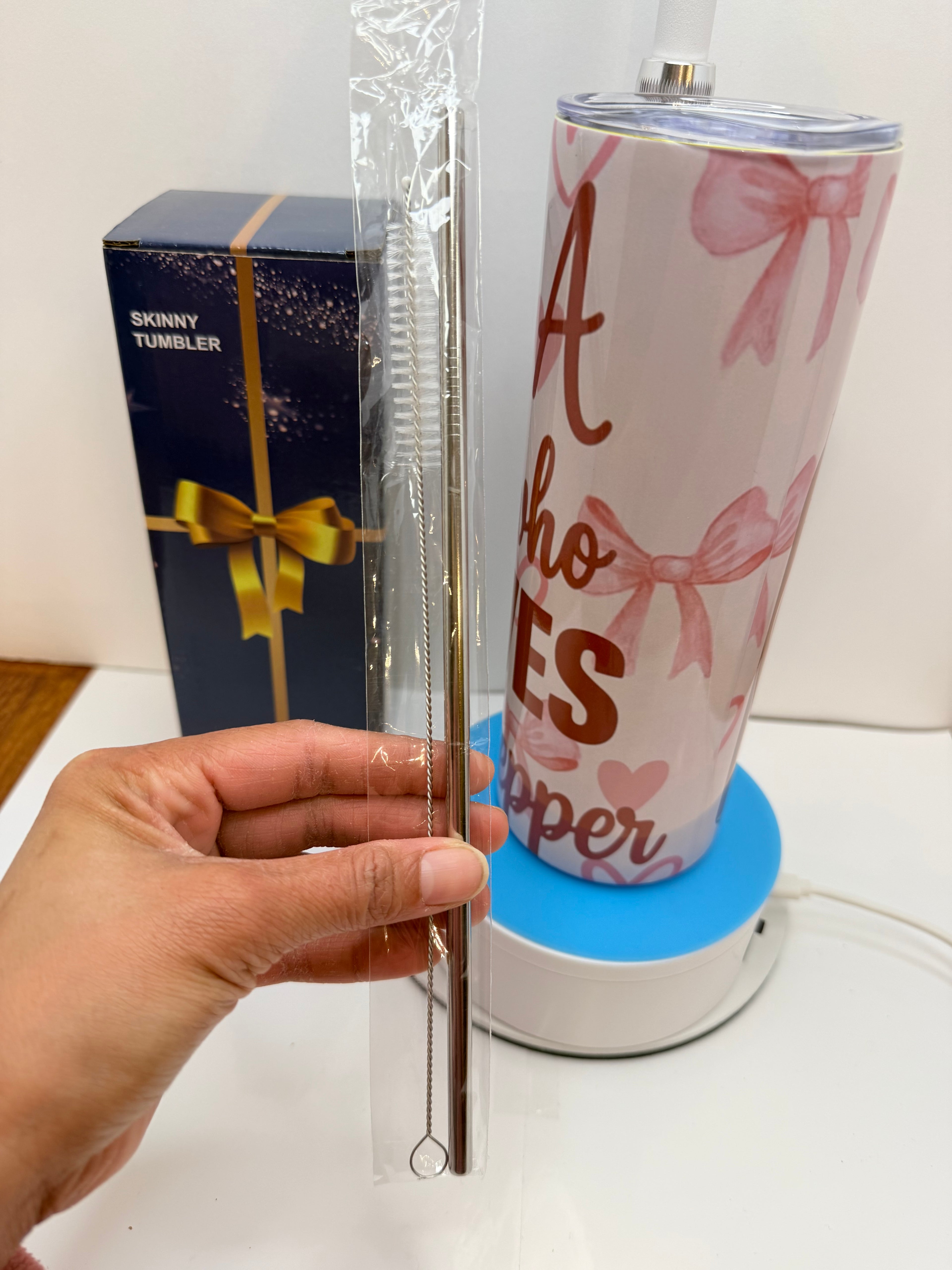20oz Skinny Straight Tumbler Dr. Pepper Theme