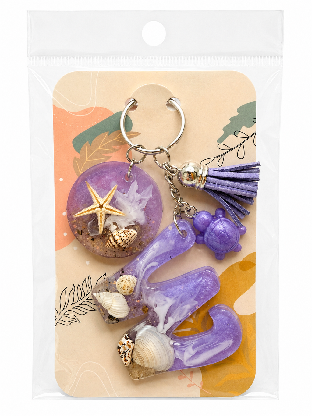 Lavender Beach Bag Charms / Keychains