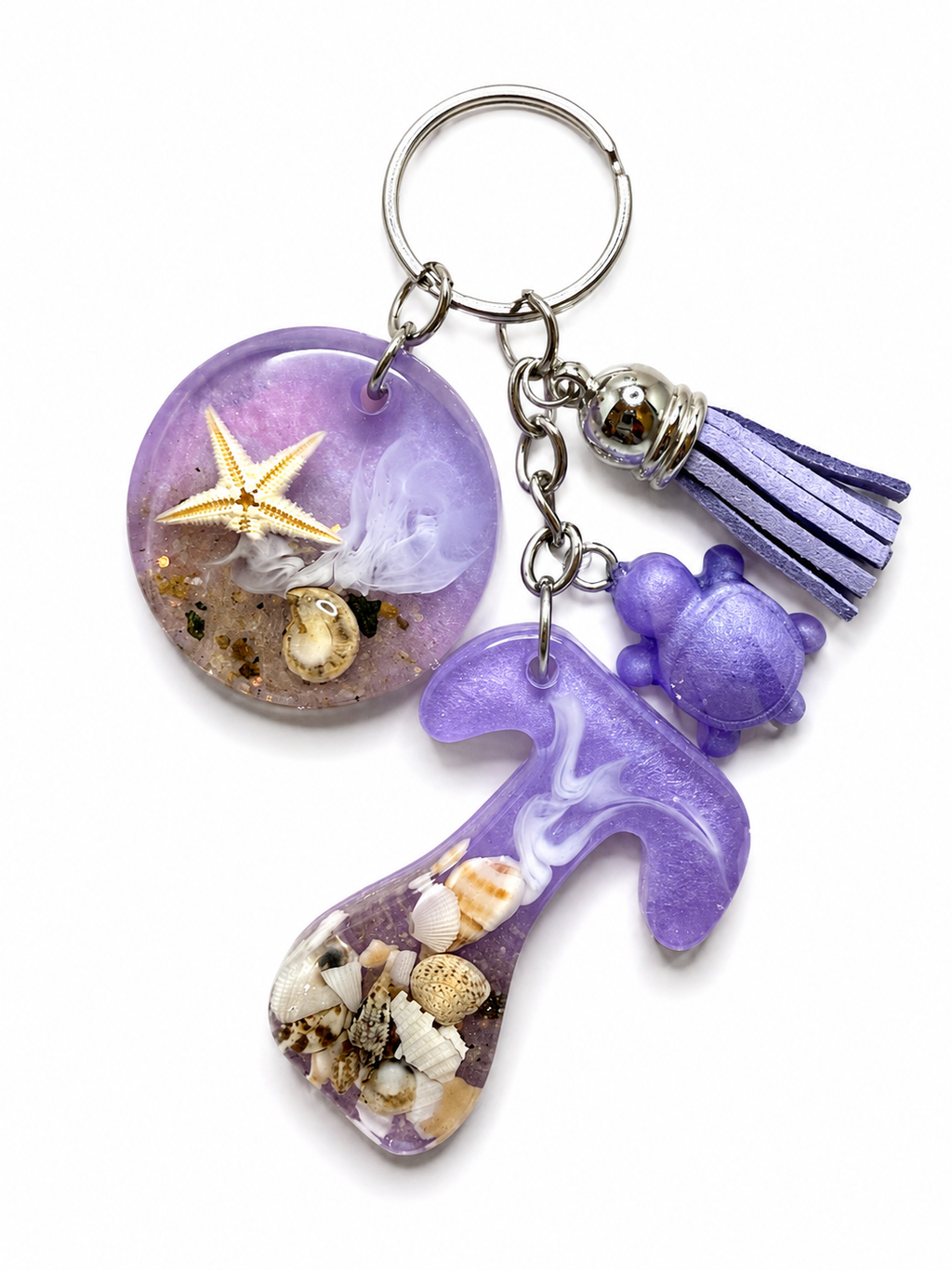 Lavender Beach Bag Charms / Keychains