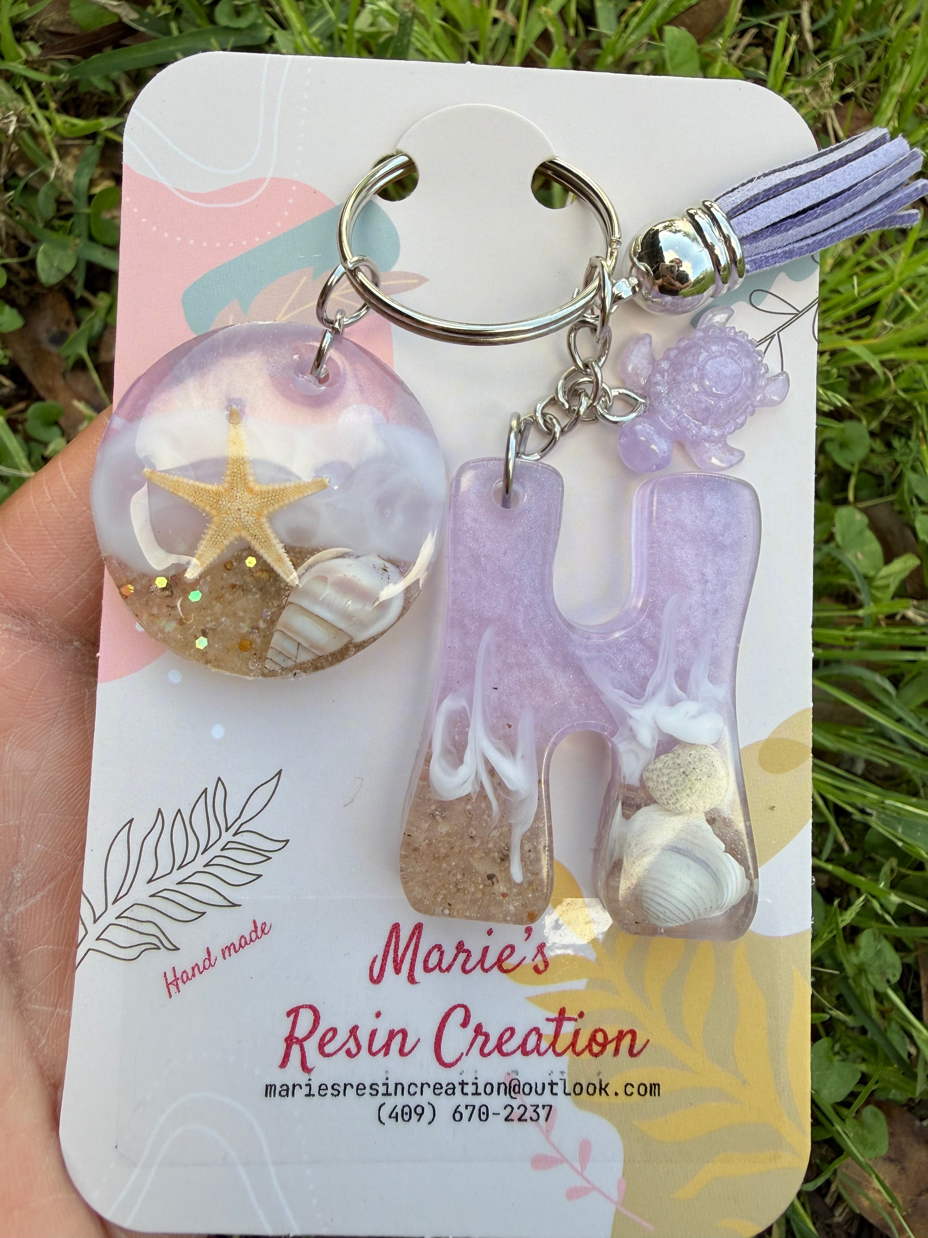 Custom made keychain beach theme