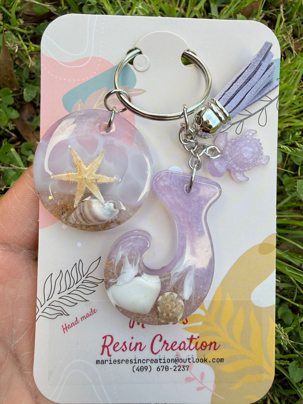 Custom made keychain beach theme