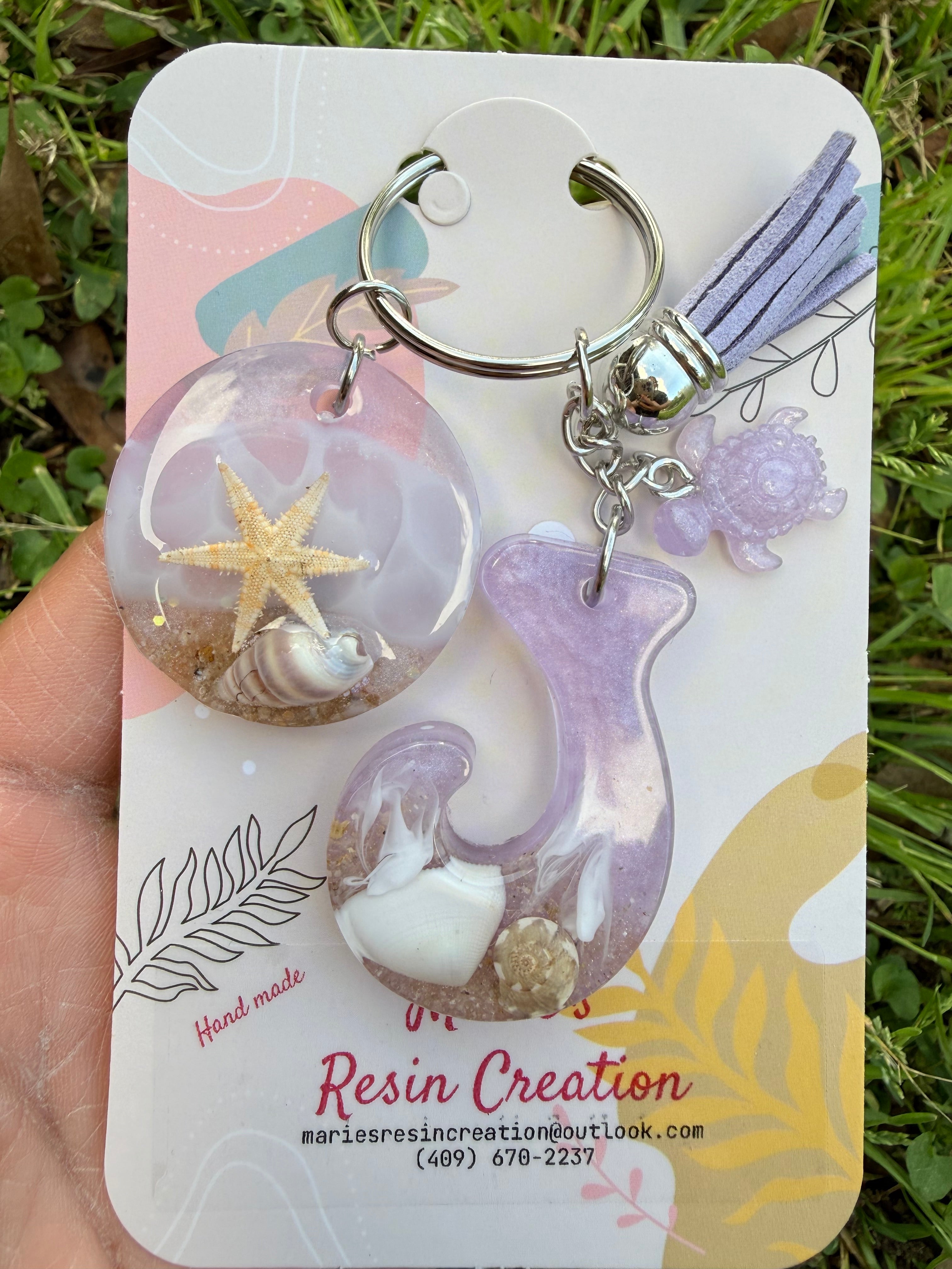 Custom made keychain beach theme