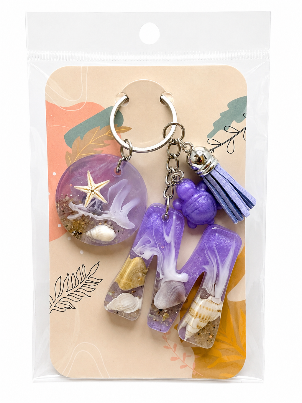 Lavender Beach Bag Charms / Keychains