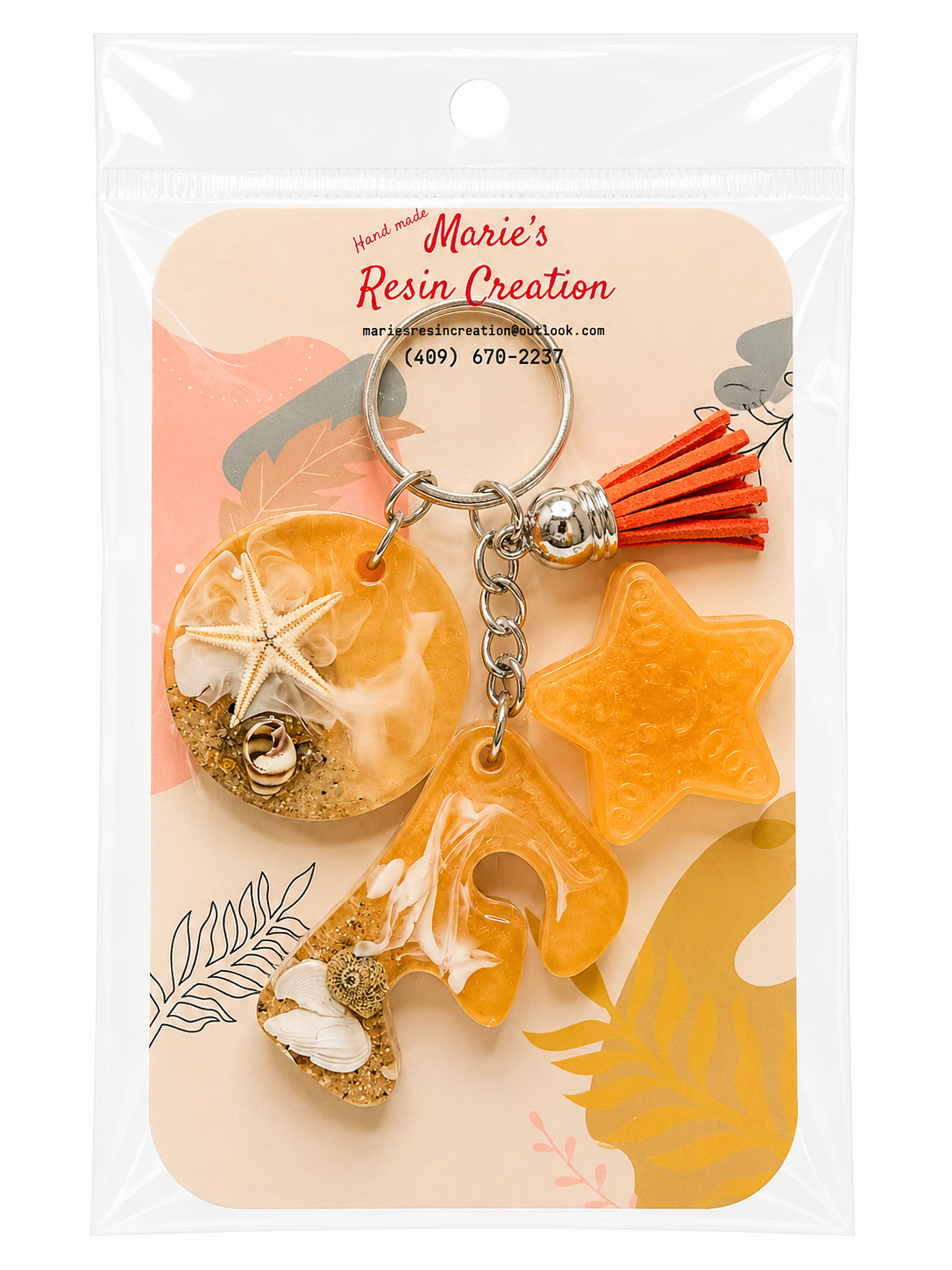Beach Theme Lavender Bag Charm/Keychain