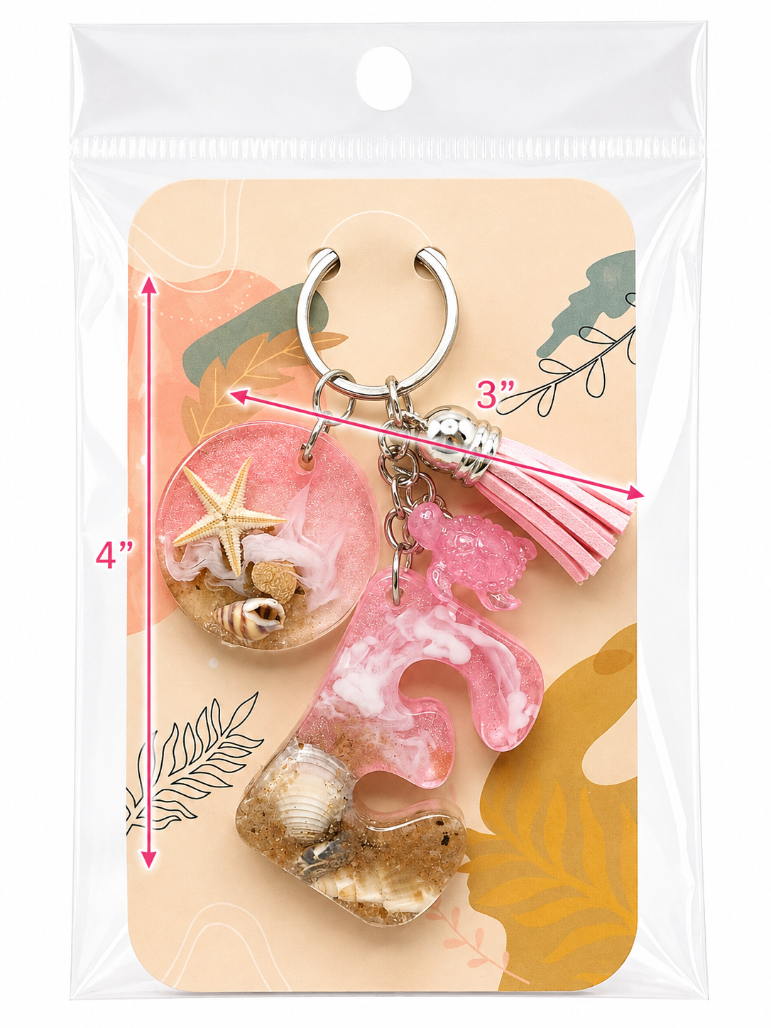Baby Pink Beach Bag Charms / Keychains